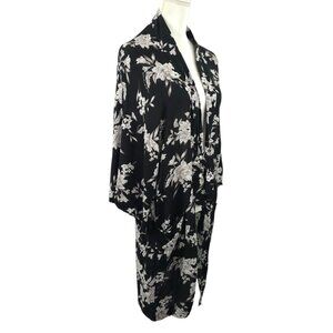 Spiritual Gangster Floral Kimono Duster Womens OS Open Front Tie Boho Layer